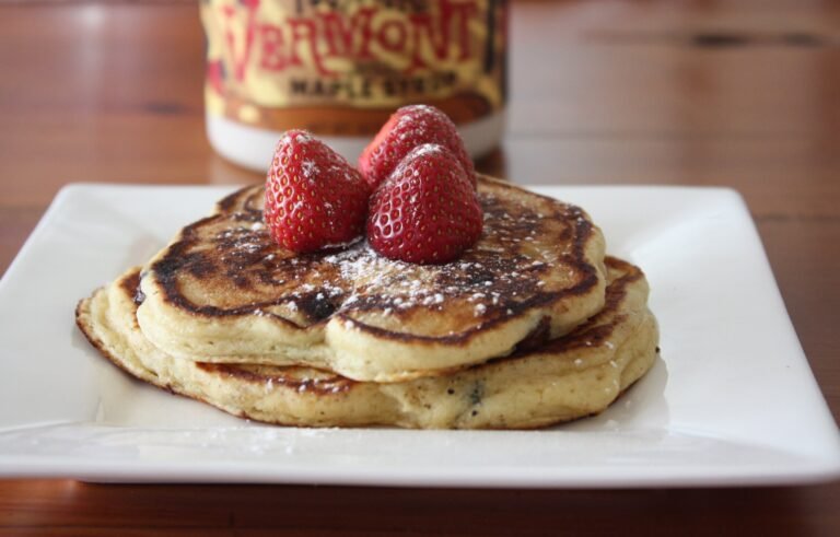 Rice Krispie Treat Pancakes with Browned Butter Syrup.